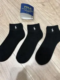 POLO 新品⭐︎25~27cm ラルフローレンソックス3足組 ブラック 人気