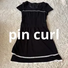 Pin Curl ブラック 半袖 ワンピース サイズ38 キレイめ　オフィスのサムネイル