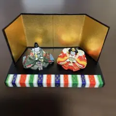 【新品】お雛様 ミニチュア　台、 屏風付き