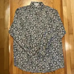 Mickey Mouse ミッキーマウス シルク ペイズリー柄 長袖シャツ M