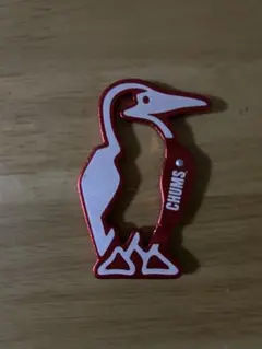 CHUMS 鳥型カラビナ レッド/シルバー