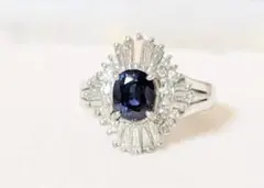 非加熱サファイア2.44ct /ダイヤモンド0.57ctプラチナ900リング - メルカリ