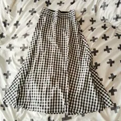 ギンガムチェック フレアロングスカート