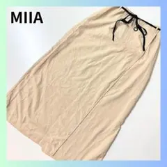 美品　ミーア　MIIA ロングスカート　ウエストゴム　ラッピング　ベージュ