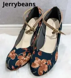 ★美品★Jerrybeans 花柄アンクルストラップハイヒールパンプス　24cm
