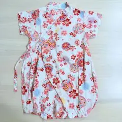 花柄 甚平 ロンパース 50-60cm