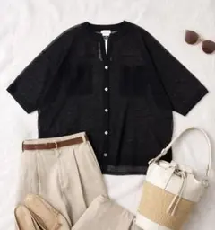 新品 green label relaxing シアーシャツカーディガン