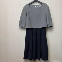 nano universe ナノユニバース 切替ワンピース グレー×ネイビー