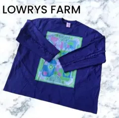 【LOWRYS FARM】ネイビーオーバーサイズ ロンT 袖フリル フリーサイズ