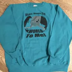 ヘインズ 古着 ターコイズ クルーネック スウェット