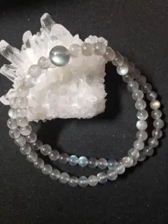 天然石 ラブラドライト 二重巻きブレスレット 2連ブレス 「N.1」