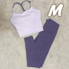 ヨガウェア 上下セットアップ ブラトップ ヨガレギンス ピラティス M