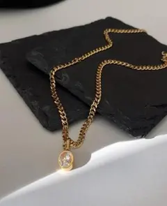 ステンレス ネックレス ジルコニア 喜平 18K アレルギー対応 韓国 4㎜