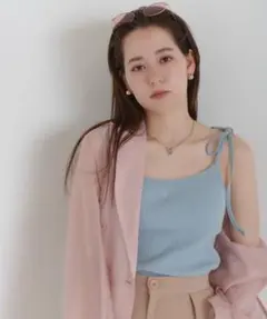 パッド付き 肩リボンキャミソール TINA：JOJUN