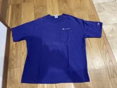 Champion 紫色 Tシャツ ポケット付き　リバースウィーブ