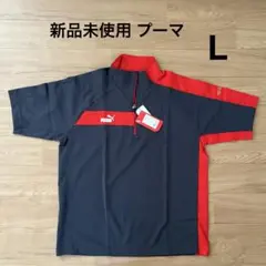 新品未使用 日本製 プーマ半袖シャツ Lサイズ グレー×レッドのサムネイル