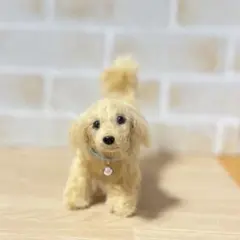 ポーズ自由自在　羊毛フェルト マルチーズ　ミニマルチーズチャーム　２点セット ポーズ自由自在 羊毛フェルト マルチーズ ミニマルチーズチャーム 2点