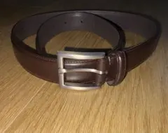 美品　UNIQLO/イタリアンレザーステッチベルト　ブラウン