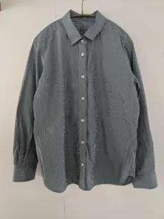 無印良品　コットンシャツ　ストライプ　XL
