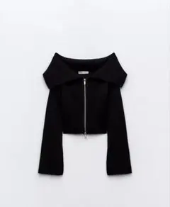 ZARA ジップニットカーディガン