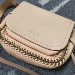 COACH レザーショルダーバッグ ピンクベージュ