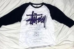 【OLD STUSSY】ステューシーワールドツアー ラグラン Tシャツ 七分袖のサムネイル