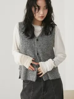 【最終値下げ13日迄】Aunt Marie's ミックスニットベスト