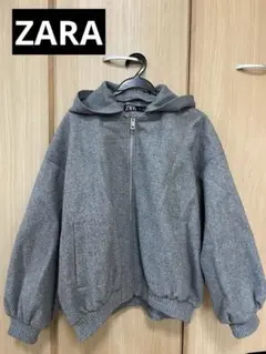 ZARA ジップアップフーディー グレー M