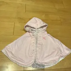 ミキハウス　リバーシブル　ベビーポンチョ フード付き