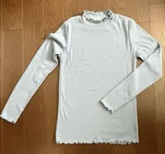 【最終値下げ(期間限定)】グレー フリルネック 長袖トップス　M