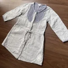 Seraph ストライプ柄 ワンピース 110 ナチュラル　ガーゼ　女の子
