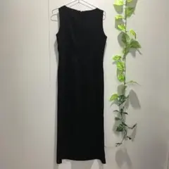 ANNE KLEIN II ブラックノースリーブロングワンピース 9 M