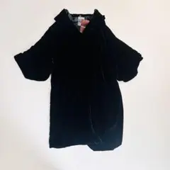 未使用品✨道行コート ベルベット シルク レーヨン 和装コート 着物 ブラック