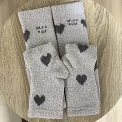 ジェラピケ 着圧ソックス ハート グレー