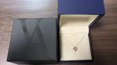 ヴァンドーム青山 k18 ダイヤ ネックレス バラ型 750 18金 箱付き