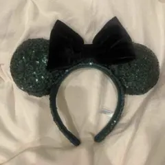 ミニー　カチューシャ　スパンコール　グリーン