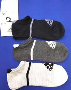 f）24-26）3P3色）福助製アディダス★靴下 アンクルソックス 06T04W