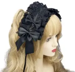【ゴスロリ風】SHEIN ブラック ヘアバンド ヘッドドレス