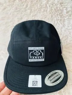 たぬきプリントキャップ黒（おまけ付き）