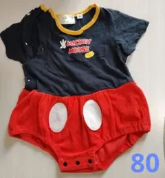 80cm ミッキーマウス半袖ロンパース