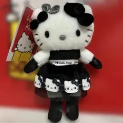 【新品】ハローキティ展　ハローキティ　モノトーンドレスキーホルダー 京都限定
