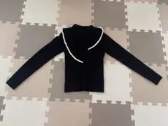 黒 フリル付きニット Mサイズ