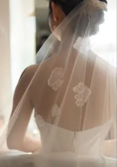 【美品】トリートドレッシング　蝶ウェディングベール 80×120cm(ショート)
