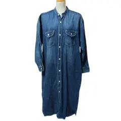 Lee（リー） バンドカラー デニムロングシャツワンピース フリーサイズ