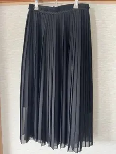 ブラック プリーツスカート 膝丈のサムネイル