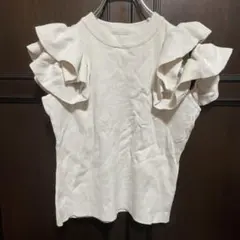 GRL グレイル フリル ニット M オープンショルダー 夏服 かわいい 綺麗め