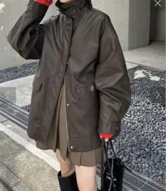 トレンドアウター フェイクレザーブルゾン　ミスティック