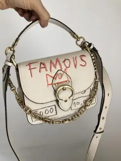 新品 COACH ホワイト グラフィティ ショルダーバッグ サドルバッグ