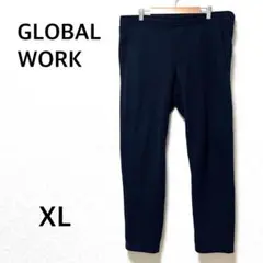 グローバルワーク　スラックス　ストレッチ　ネイビー　ドロスト　大きいサイズ　XL