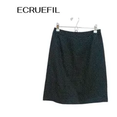 B0958ECRUEFIL 膝丈 フレアスカート裏地ドット水玉オフィスデートのサムネイル